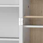 Armário de Cozinha com 2 Portas e 12 Compartimentos Design Moderno com 5 Prateleiras Ajustáveis Branco