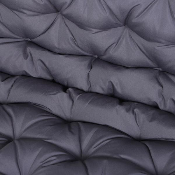 Almofada para Banco com Encosto 120x110x12cm Almofada de Banco de 2 Lugares para Jardim Terraço Balcão Exterior Cinza