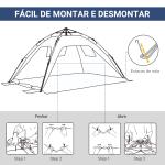 Tenda de Praia Dobrável Tenda de Campismo Pop - up para 1 - 2 Pessoas com Bolsa de Transporte 220x173x120 cm Azul Escuro