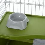 Gaiola para Pequenos Animais com Rodas, Bebedouro, Comedouro e Dispensador de Feno, para Coelhos e Porquinhos - da - Índia, 89x44x43 cm, Verde