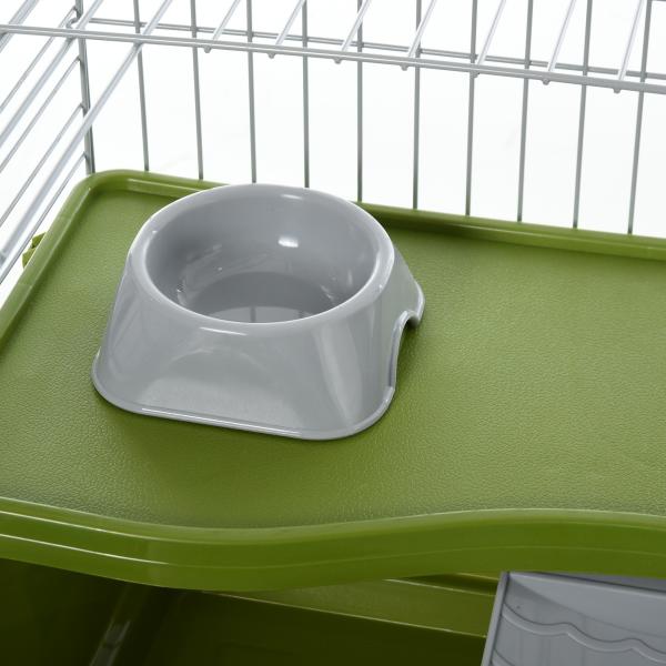 Gaiola para Pequenos Animais com Rodas, Bebedouro, Comedouro e Dispensador de Feno, para Coelhos e Porquinhos - da - Índia, 89x44x43 cm, Verde