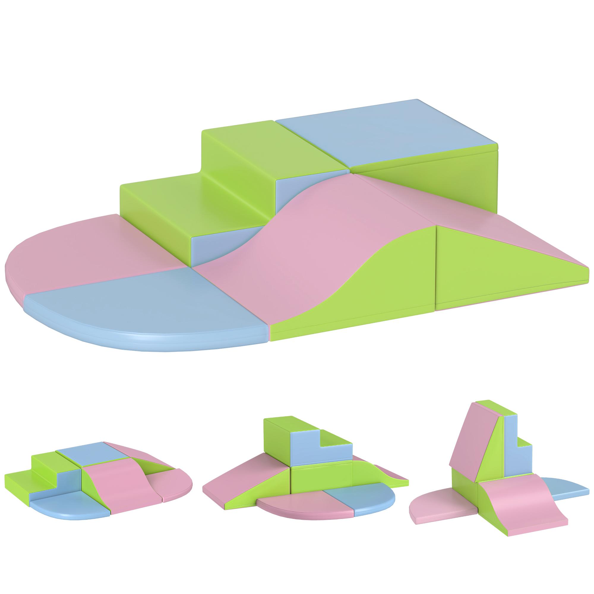 Conjunto de 6 Blocos de Espuma para Crianças de 12 - 36 Meses Brinquedo Educativo de Construção 150x100x24 cm Multicor
