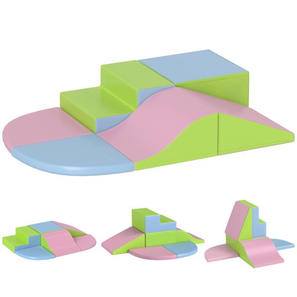 Conjunto de 6 Blocos de Espuma para Crianças de 12 - 36 Meses Brinquedo Educativo de Construção 150x100x24 cm Multicor