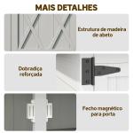 Armário de Jardim de Madeira 75x40x90 cm Armário para Armazenamento de Ferramentas com 4 Prateleiras 2 Portas Cinzento