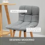 Conjunto de 2 Bancos de Bar Bancos Altos de Cozinha com Encosto Apoio para Pés Estilo Moderno 41,5x47x97,5 cm Cinzento