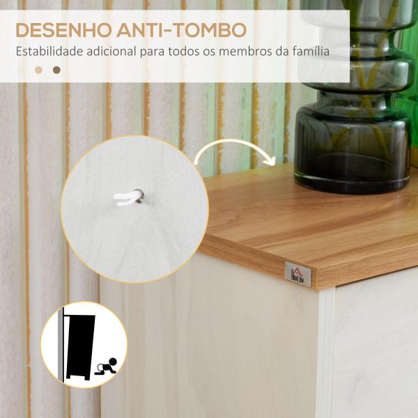Sapateira Moderna com 3 Gavetas Abatíveis para 12 Pares de Sapatos e Prateleira Ajustável 70x23,5x122cm Branco Envelhecido