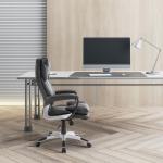 Cadeira de Escritório Giratória Cadeira de Escritório Ergonómica com Apoio para os Braços e Altura Ajustável 66x71x110 - 120,5 cm Preto