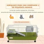 Gaiola para Pequenos Animais com Rodas, Bebedouro, Comedouro e Dispensador de Feno, para Coelhos e Porquinhos - da - Índia, 89x44x43 cm, Verde