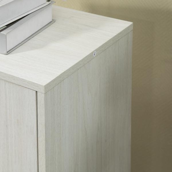 Armário de Sala de Estar Aparador Auxiliar com 4 Gavetas 1 Armário e Prateleira Inferior Móvel de Armazenamento 54x29x83cm Branco
