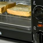 Mini Forno Elétrico 10 Litros 750W com Temperatura até 230°C Temporizador 60 Minutos Bandeja e Grade 36,5x26x22cm Preto