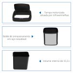 Balde de Lixo Automático 20L com Sensor Infravermelho Abertura Automática Cubo Amovível 33x25x42,5 cm Prata e Preto