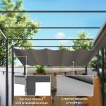 Pérgola com Telhado Retrátil Pérgola de 3x3 m com Fecho Magnético Proteção UV30+ Pérgola para Jardim Cinzento