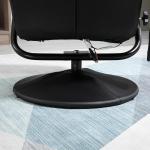 Poltrona de Massagem Elétrica com Banco para Apoiar os Pés Poltrona Relax Giratório Reclinável em até 145° com Controle Remoto e 10 Zonas de Massagem Estofado em PU 77x84x95cm Preto