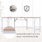 Secretária em Forma de L Secretária para Escritório com Estrutura de Metal Secretária de Canto 150x150x76 cm Branco e Madeira