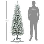 Árvore de Natal Artificial Coberta de Neve 180 cm com 479 Ramos e Suporte de Metal Árvore Natalícia para Sala Interior Verde