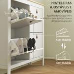 Sapateira para Entrada com 4 Gavetas Prateleiras Ajustáveis e Puxadores em PU para 20 Pares de Sapatos 105x24x95,5 cm Branco