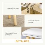 Toucador com Espelho Dobrável Mesa de Maquilhagem com Banco Compartimentos e Gavetas 100x45x118cm Madeira e Branco