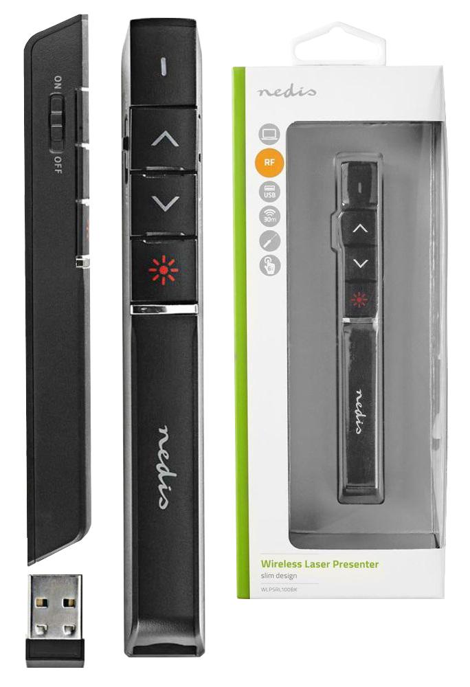 Apresentador Diapositivos c/ Apontador Laser s/ Fios - NEDIS
