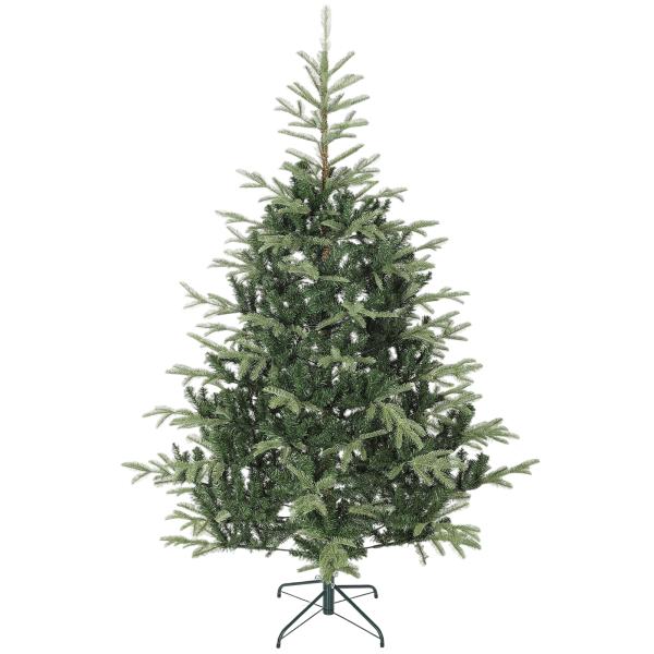 Árvore de Natal Artificial 210 cm com 1123 Ramos Densos e Suporte Metálico Dobrável para Interior Verde