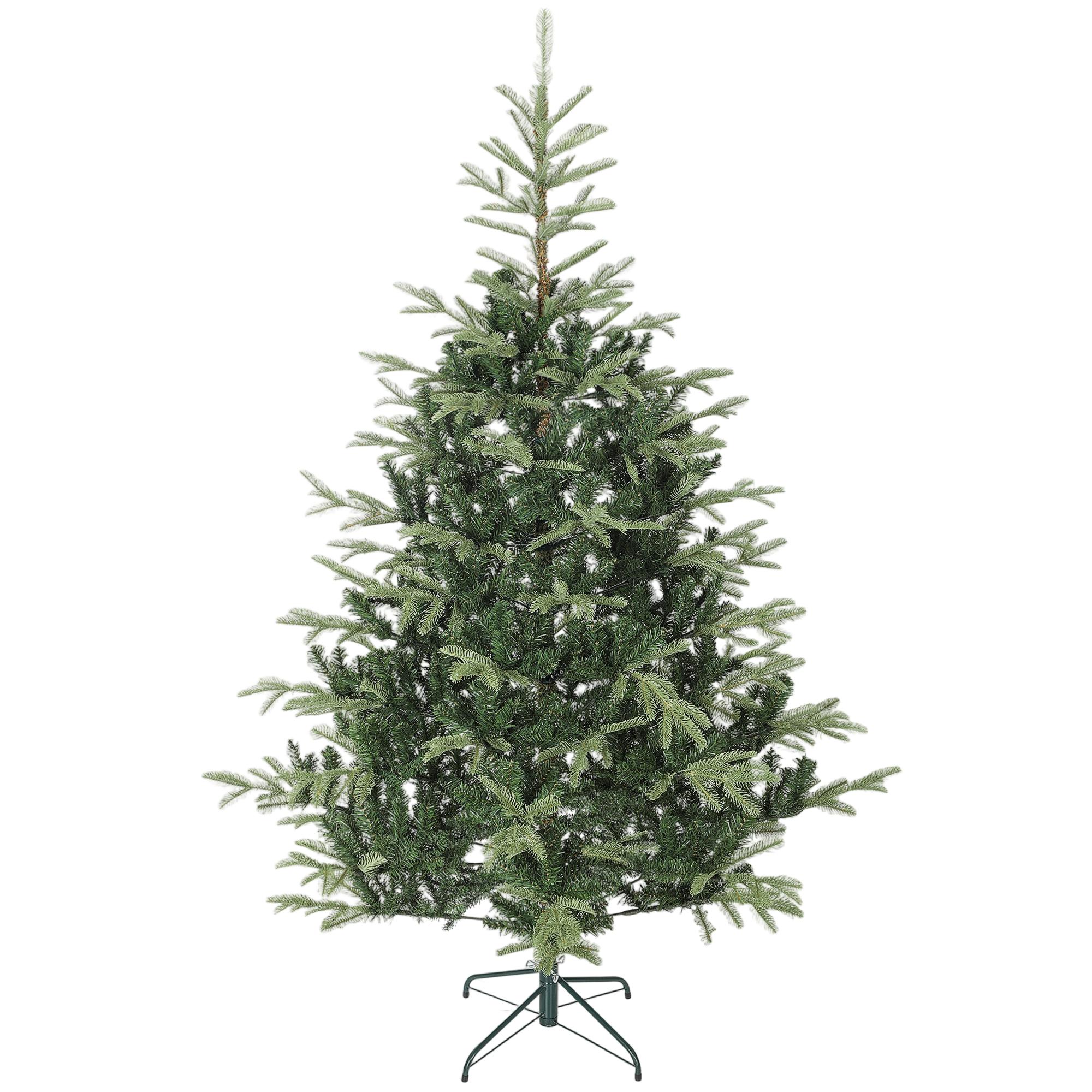 Árvore de Natal Artificial 210 cm com 1123 Ramos Densos e Suporte Metálico Dobrável para Interior Verde