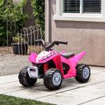 Quadriciclo Elétrico HONDA para Crianças de 18 - 36 Meses Quadriciclo Elétrico Infantil a Bateria 6V com Faróis LED Buzina Velocidade de 2,8km/h e Avance 65,5x35,5x43,5cm Rosa
