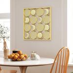 Decoração de Parede Metálica de Fases Lunares com 16 Discos para Sala Quarto Corredor 67,9x67,9 Dourado