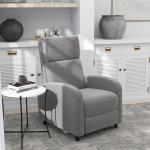 Poltrona Relax Reclinável até 160° Poltrona Reclinável Manual com Apoio para os Pés 64x86x102 cm Cinza