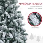 Árvore de Natal Artificial Nevado 180 cm com 796 Ramos e Suporte de Metal Árvore Natalina Nevado para Interior Verde