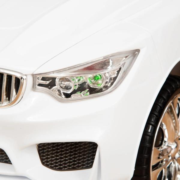 Carro Andador para Crianças de 18 - 36 Meses com Faróis Música Buzina Volante Compartimento de Armazenamento e Alça para Empurrar 63,5x28x36 Branco
