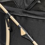 Carrinho para Animais de Estimação 3 em 1 Dobrável com Bolsa de Transporte Cesta de Armazenamento e Travão 82x49,5x98cm Preto