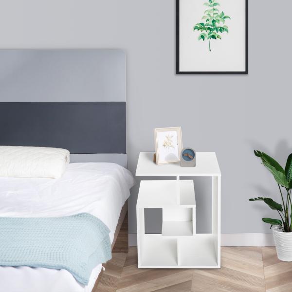 Mesa de Apoio mesa auxiliar para sala e quarto estante para arrumação 45x40x55 cm Branco