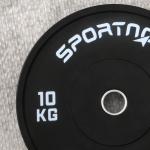 Anilhas Olímpicas 2x10 kg com Orifício Ø50 mm em Borracha para Barras e Halteres, Preto