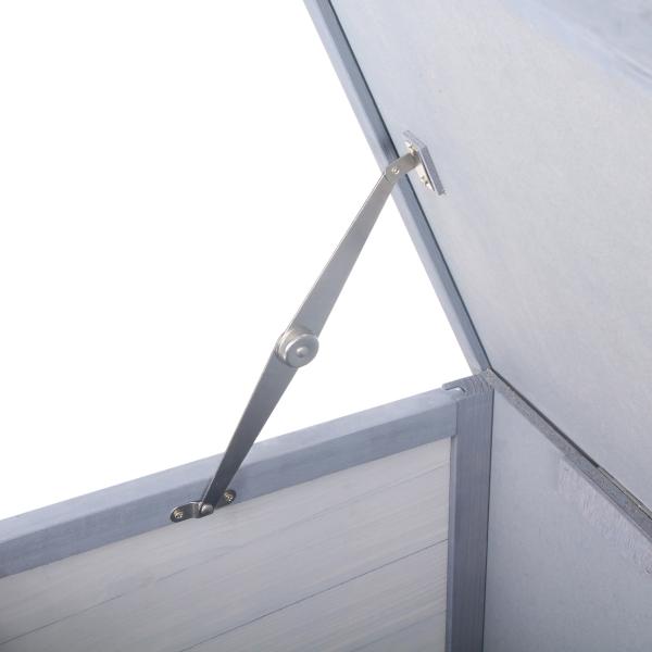 Coelheira de Madeira Gaiola para Coelhos com Telhado Asfáltico Rebatível Portas com Fecho Bandejas Removíveis 112x50x54 cm Cinzento