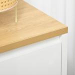 Aparador de Sala de Estar Armário de Armazenamento com 2 Portas e Prateleira Ajustável 80x37x75 cm Branco e Madeira