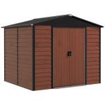 Abrigo de Jardim Exterior 4,4 m² 240x206x198 cm Abrigo de Jardim com Porta de Correr e Fechadura Teca