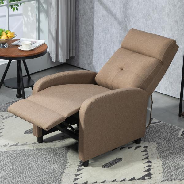 Poltrona Relax Reclinável até 155° Poltrona Reclinável Manual para Pessoas com Altura Inferior 195 cm 67x87x98 cm Marrom