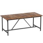 Mesa de Refeição Retangular para 6 - 8 Pessoas Mesa de Cozinha Industrial com Pés de Metal 180x80x75,5 cm Castanho Rústico
