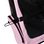 Transportadora 2 em 1 para Animais de Estimação Mochila ou Carrinho de Viagem para Cães e Gatos com 2 Rodas Alça Retrátil de Alumínio e Bolso de Armazenamento 42x25x55cm Rosa