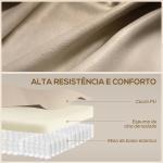 Poltrona de Massagem Reclinável até 145° com 8 Pontos de Massagem por Vibração Função de Aquecimento 82x99x103 cm Creme