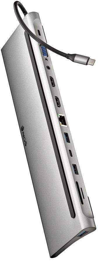Hub USB - C 12 - EM - 1 (2x HDMI / 2x USB - A / USB - C / RJ45 / VGA / DisplayPort / Jack / SD / TF) - NGS