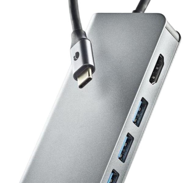 Hub USB - C 8 - EM - 1 (3x USB - A/RJ45/HDMI/USB - C/MicroSD/TF) - NGS