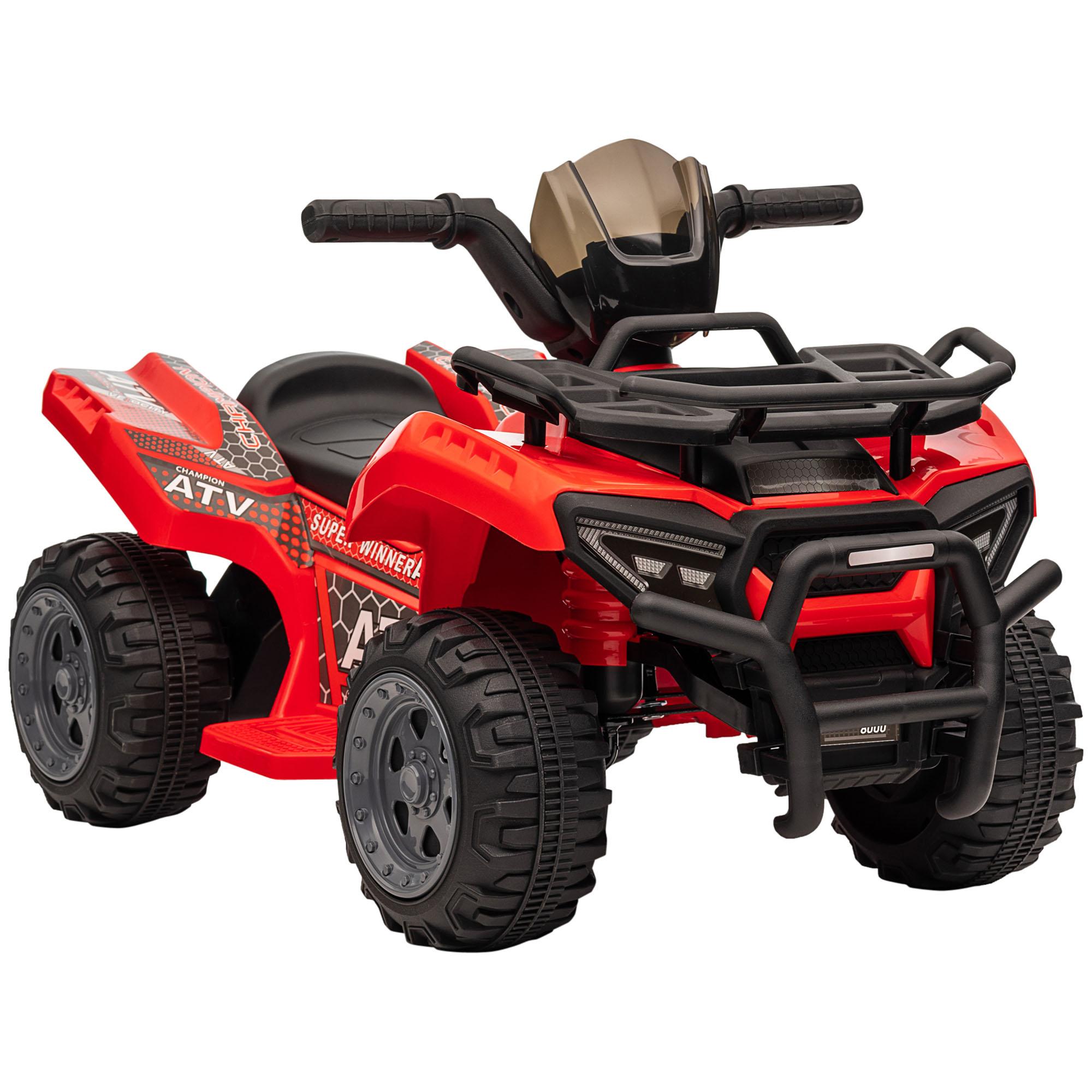 Quadriciclo Elétrico para Crianças Veículo Elétrico a Bateria 6V Infantil com Velocidade 2km/h 70x42x45 cm Vermelho