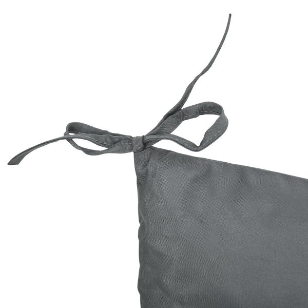 Conjunto de 2 Almofadas de Cadeira 50x98x8 cm Almofadas de Cadeira de Exterior para Jardim Terraço Varanda Cinza Escuro