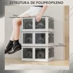 Caixa de Armazenamento Empilhável com Tampa 69L Caixa Organizadora Dobrável com Rodas 60x42x34 cm Branco
