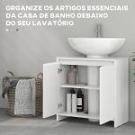 Móvel para Lavatório Pousar Moderno com Prateleira Anti - Tombo Carga 40 kg 60x30x60 cm Branco