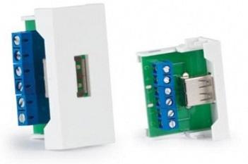 Conector USB A Fêmea p/ Painel Ligação 1/2 - FONESTAR