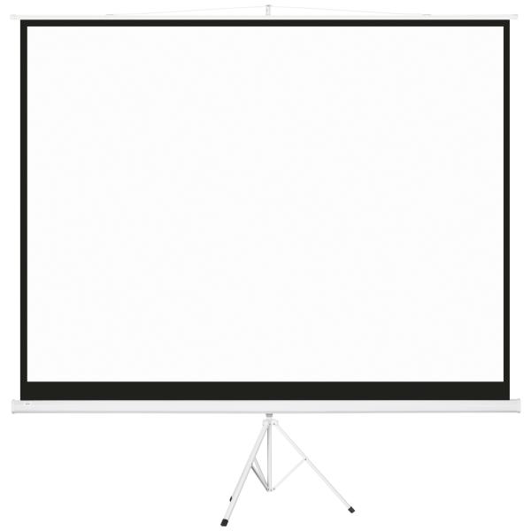 Tela de Projeção Manual com Suporte 120 Polegadas Formato 4:3 com Altura Ajustável 244x183 cm Branco