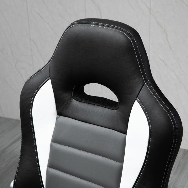 Cadeira de escritório ergonômica Altura ajustável apoio de Braço dobrável com 5 rodas Carga 120 kg 65x69x112 - 122 cm cinza