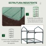 Estufa de Jardim com 4 Prateleiras e Cobertura de PE Estufa de Aço para Cultivo de Plantas Flores 70x50x160cm Verde