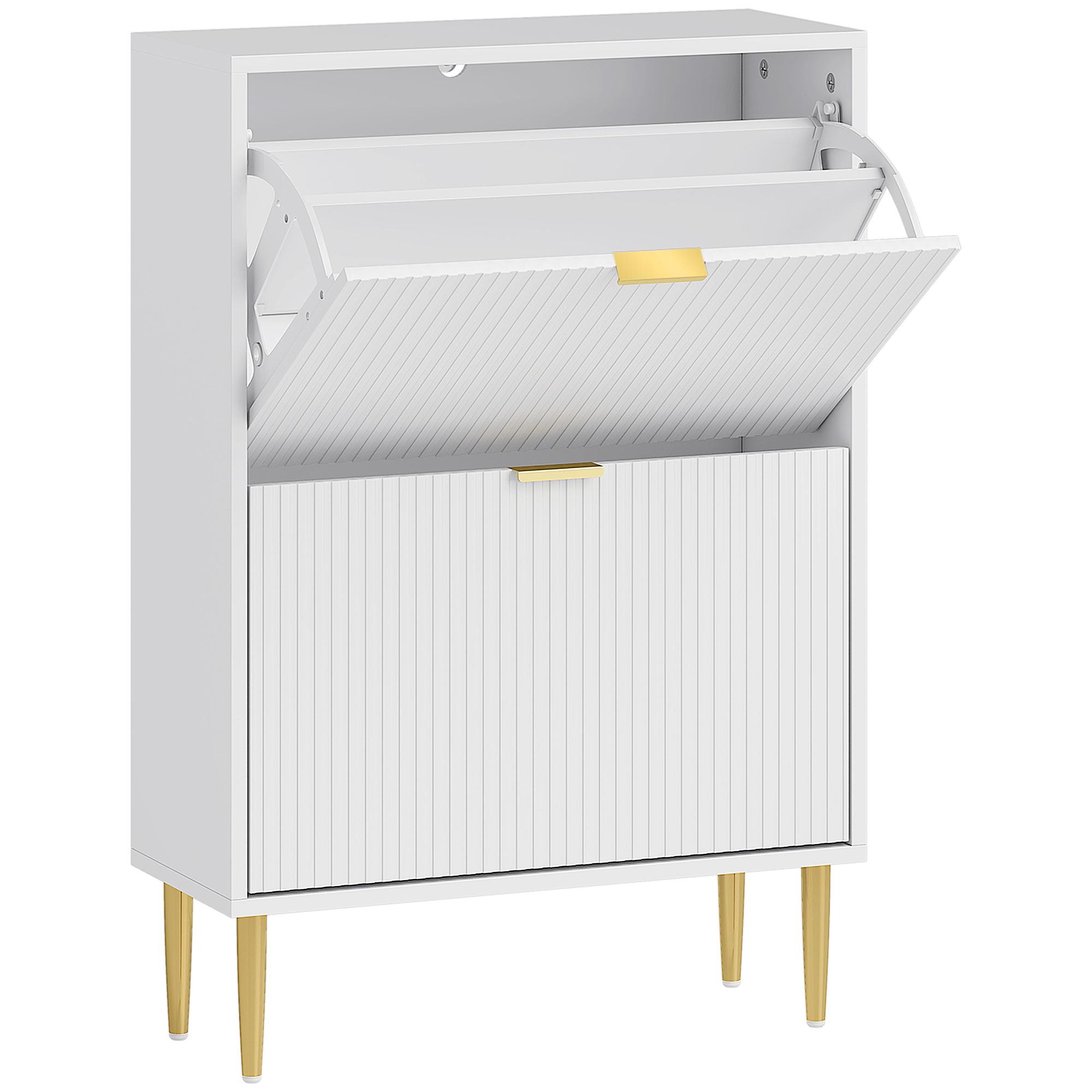 Sapateira Estreita Sapateira para Entrada com Prateleiras Ajustáveis para 12 Pares de Sapatos 60x24x91,5 cm Branco
